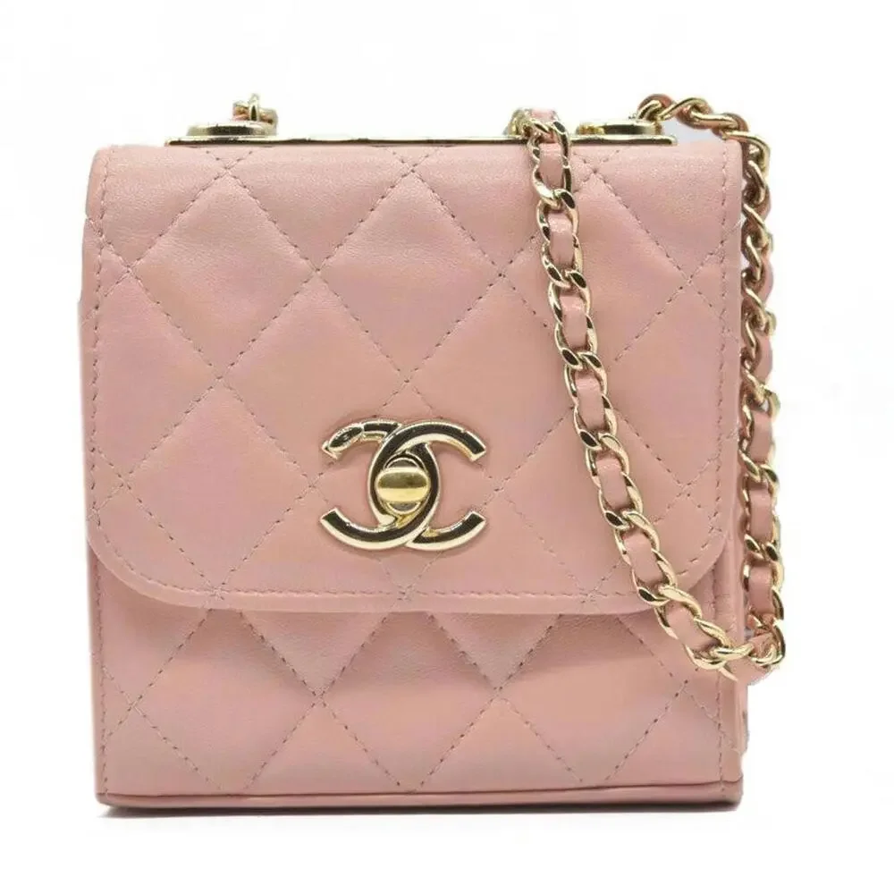 Chanel Lambskin Quilted Mini Trendy CC Clutch With Chain
